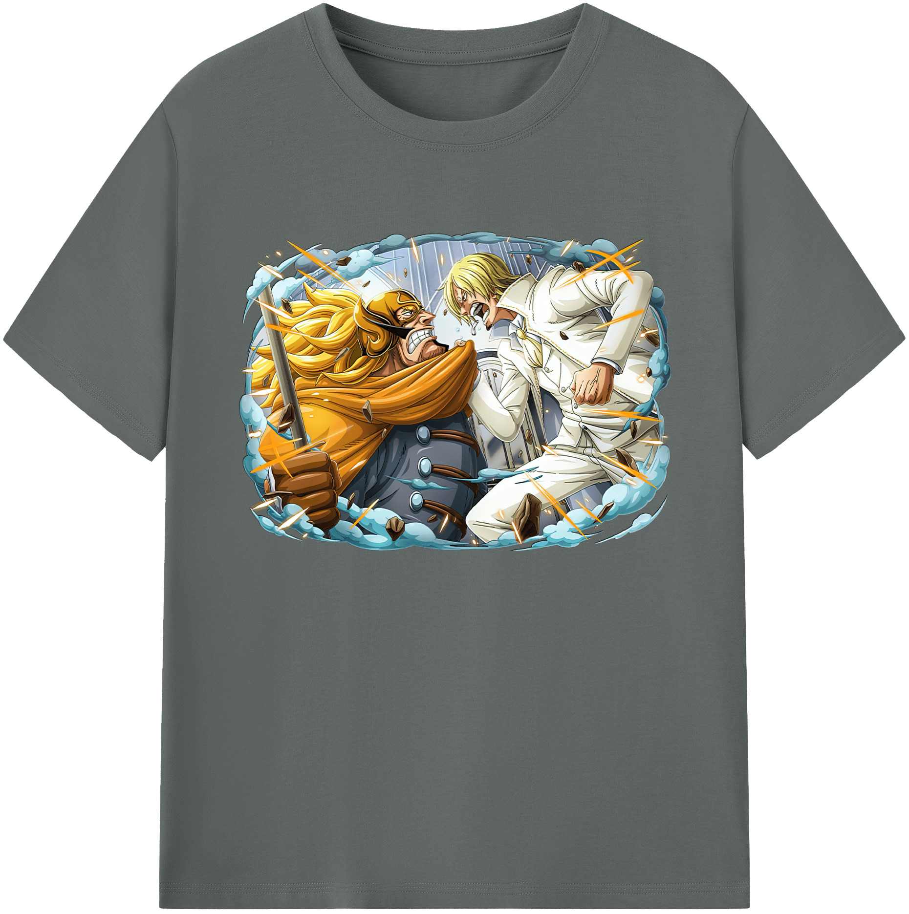 （画像用） ワンピース サンジ ONE PIECE Sanji 綿100％ メンズ半袖Tシャツ｜肌触りやわらか＆通気性